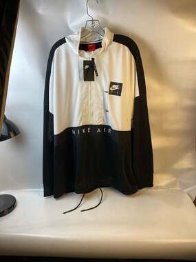 Nike Air Sportswear Half-Zip Pullover Hooded Windbreaker Jacket Black/White NWT